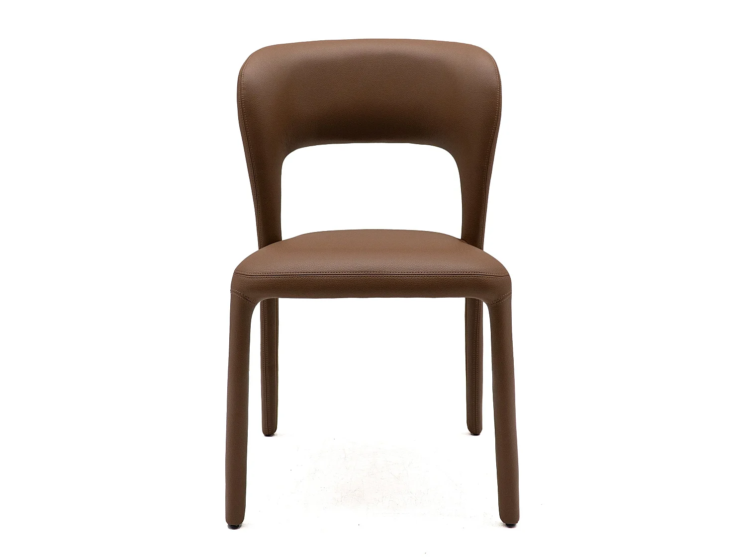 Set van 4 stoelen bekleed met bruin imitatieleer