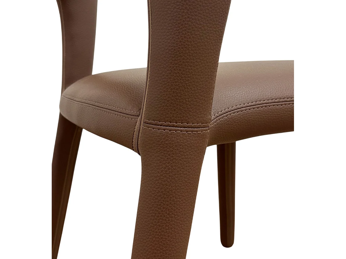 Set van 4 stoelen bekleed met bruin imitatieleer