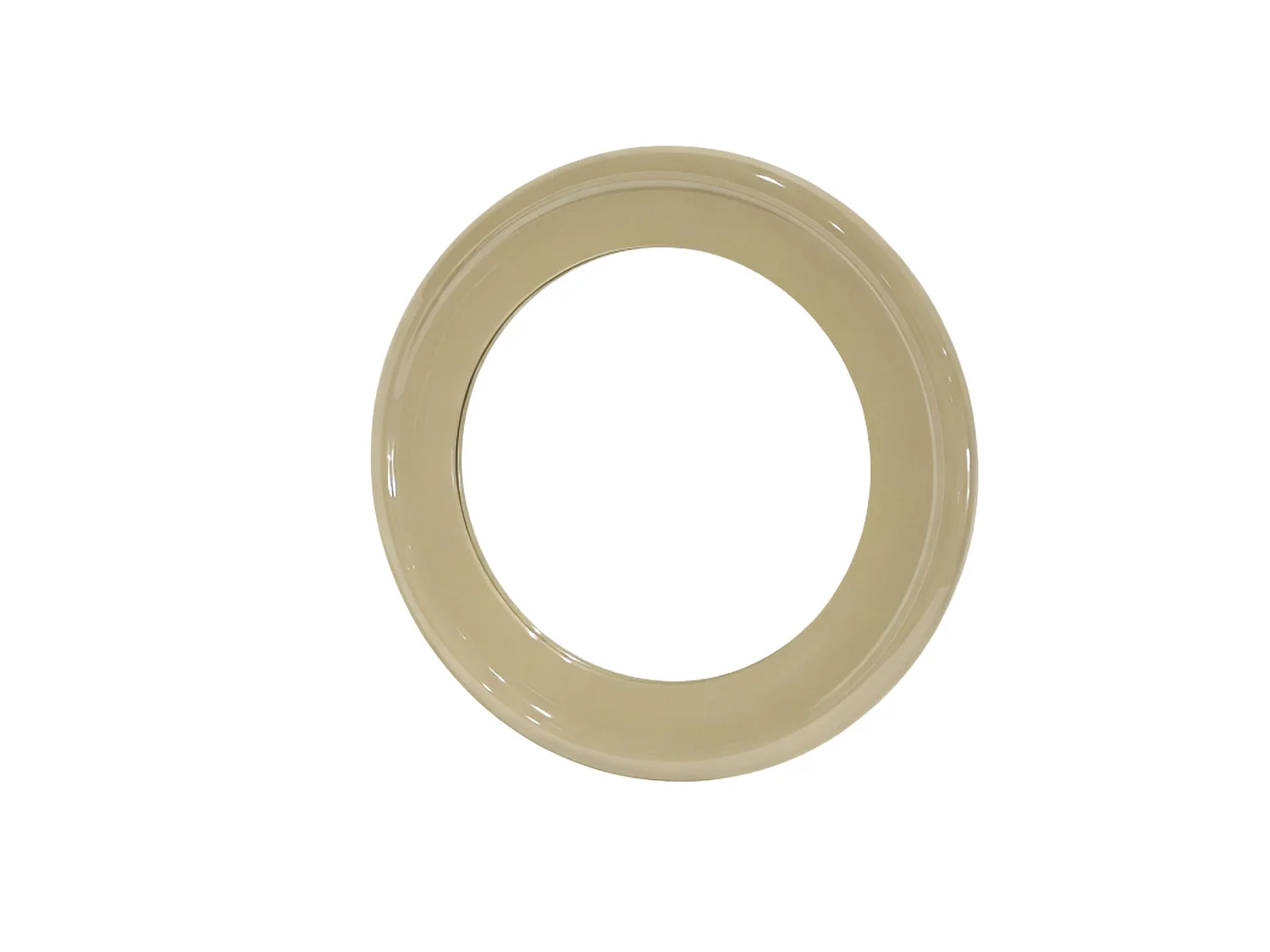 Specchio di 90 di diametro, laccato color taupe lucido