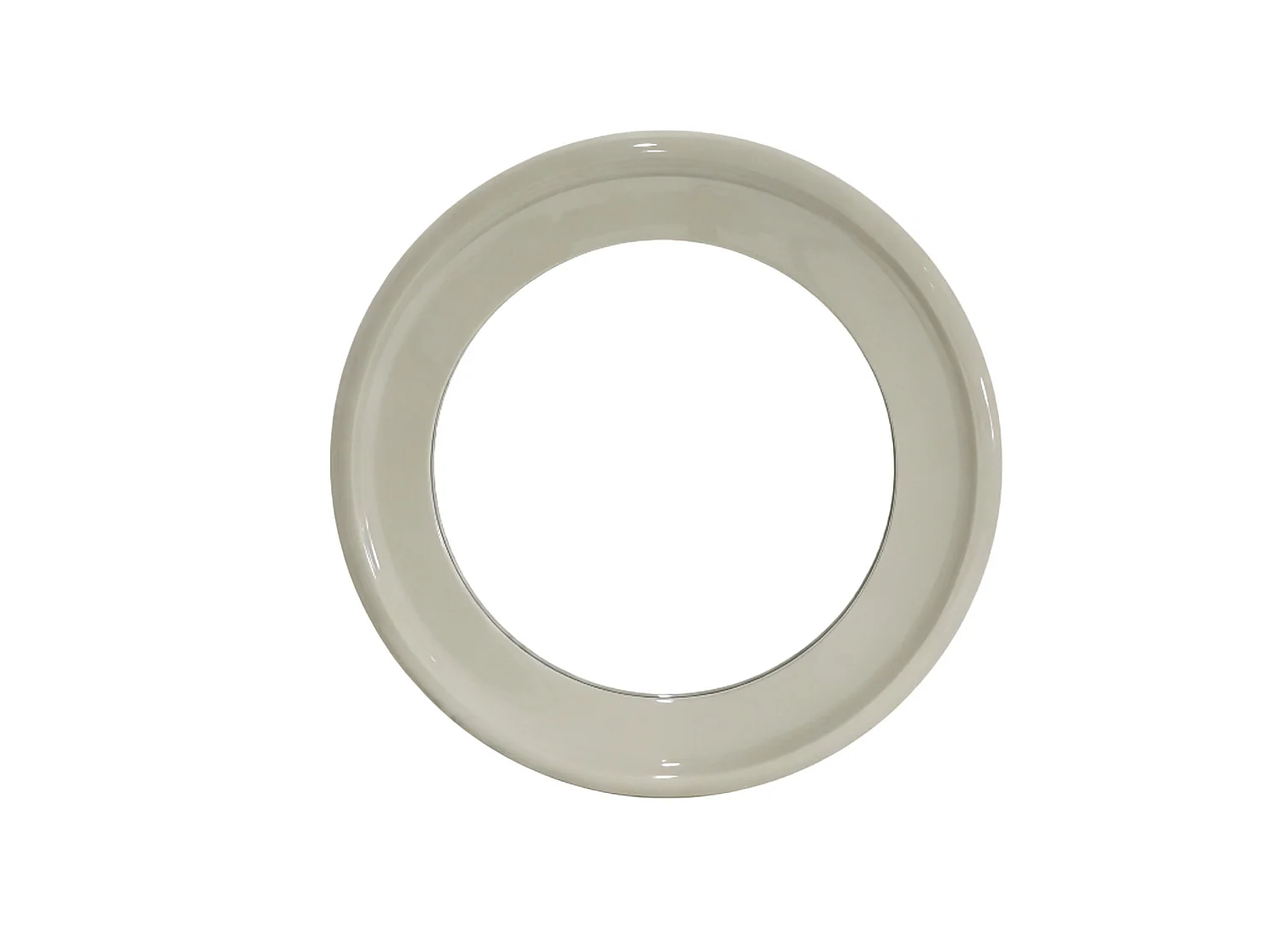 Specchio 90 di diametro, laccato color latte cremoso, lucido