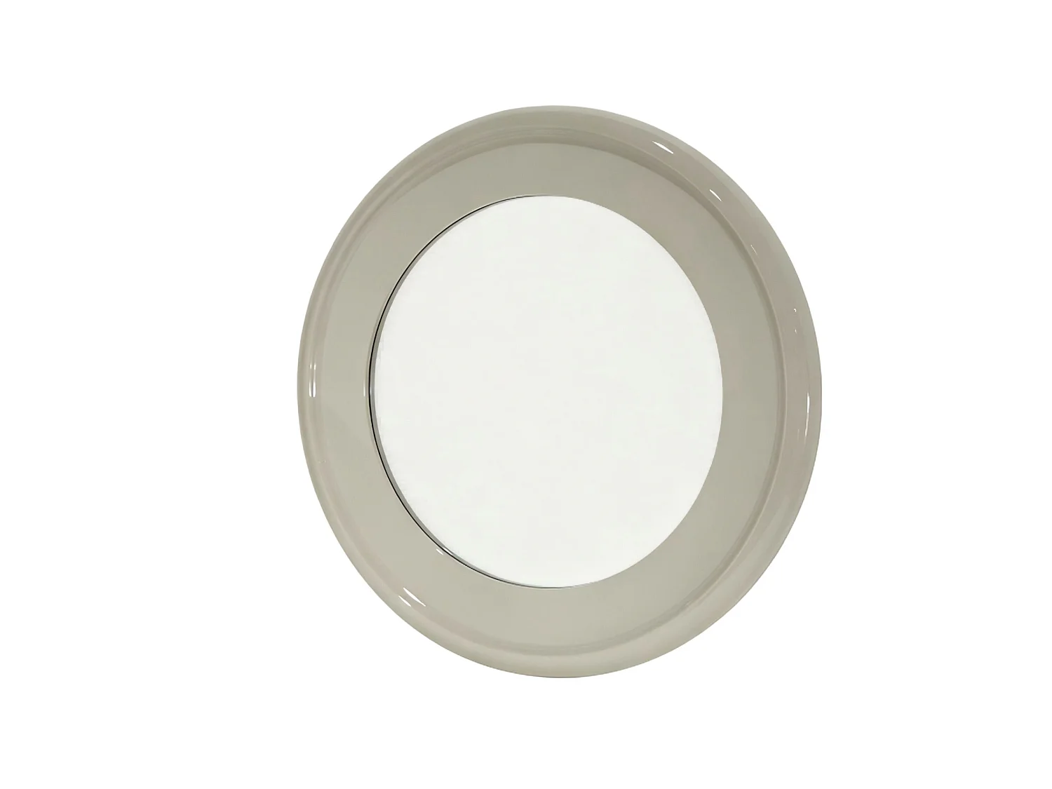 Specchio 90 di diametro, laccato color latte cremoso, lucido