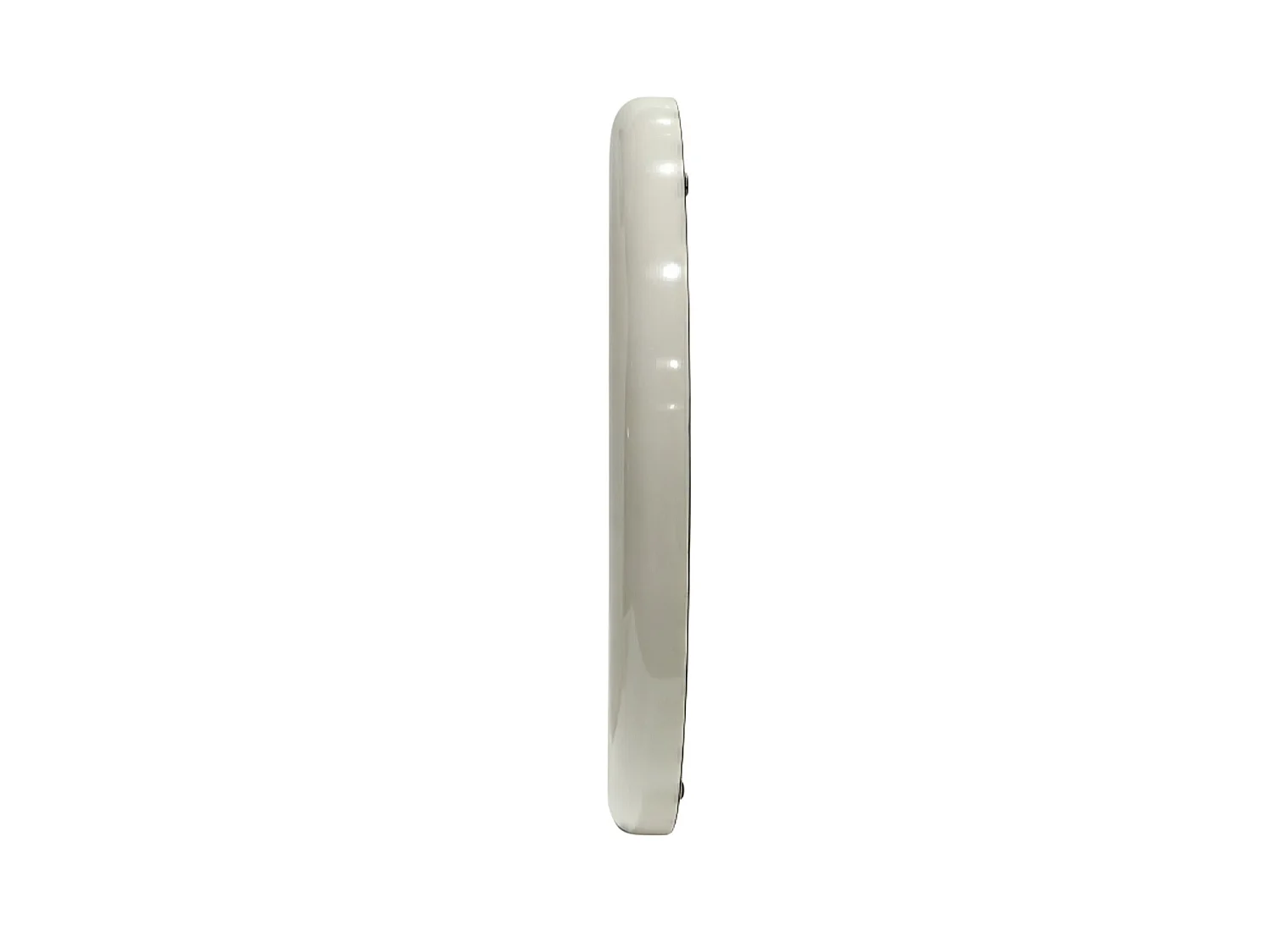 Specchio 90 di diametro, laccato color latte cremoso, lucido