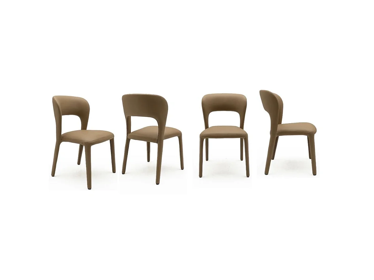 Set van 4 stoelen bekleed met visonkleurig imitatieleer