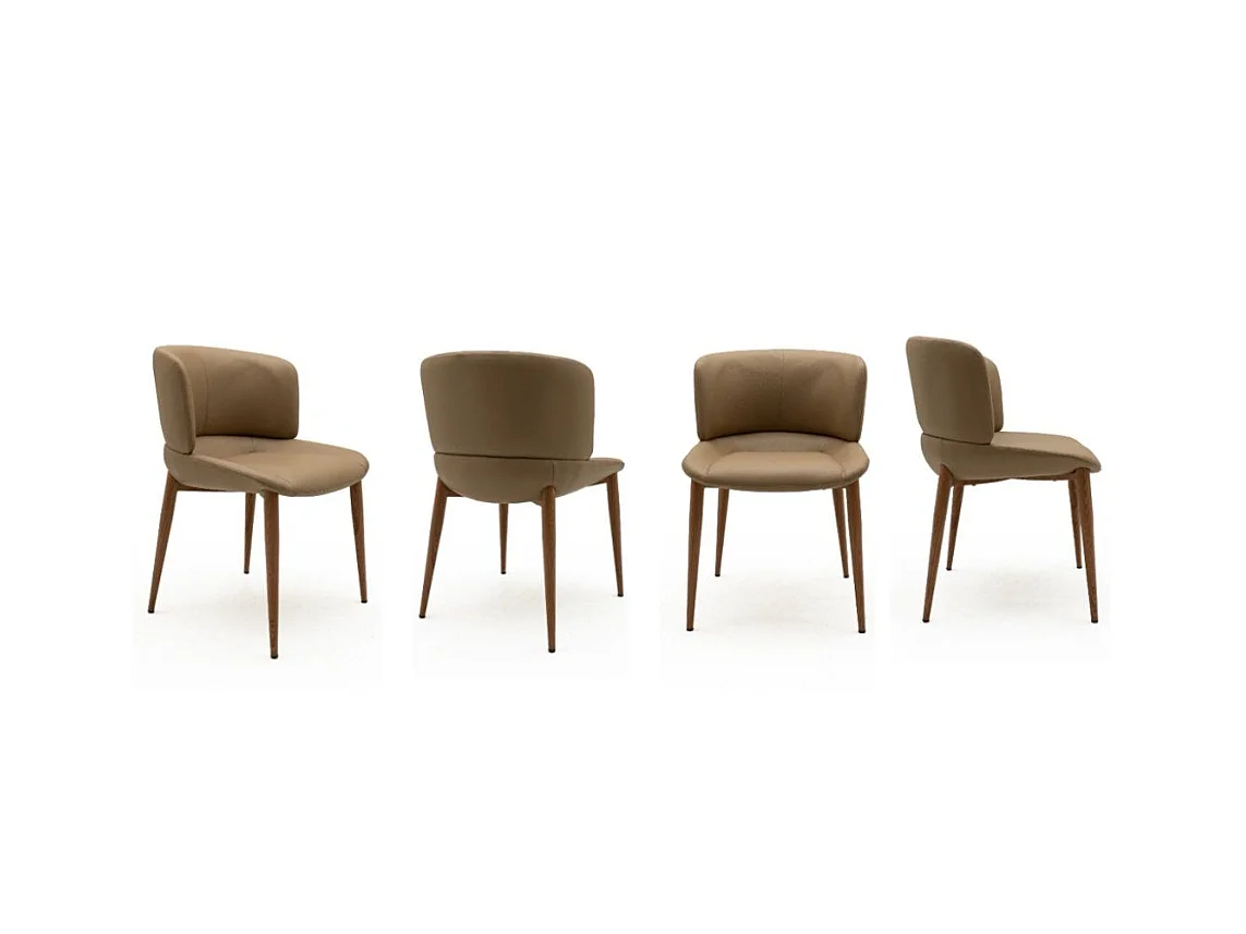 Set van 4 stoelen bekleed met kunstleer in de kleur vison