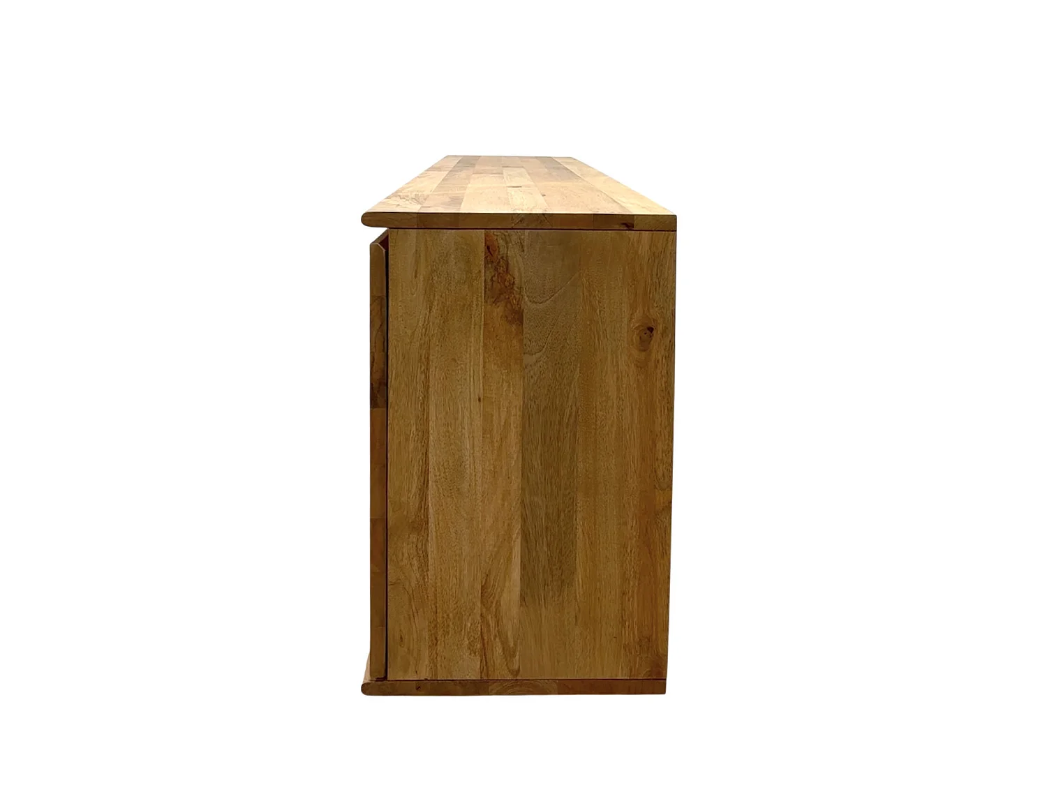 Buffet à 4 portes en bois de manguer masif naturel avec pieds en bois