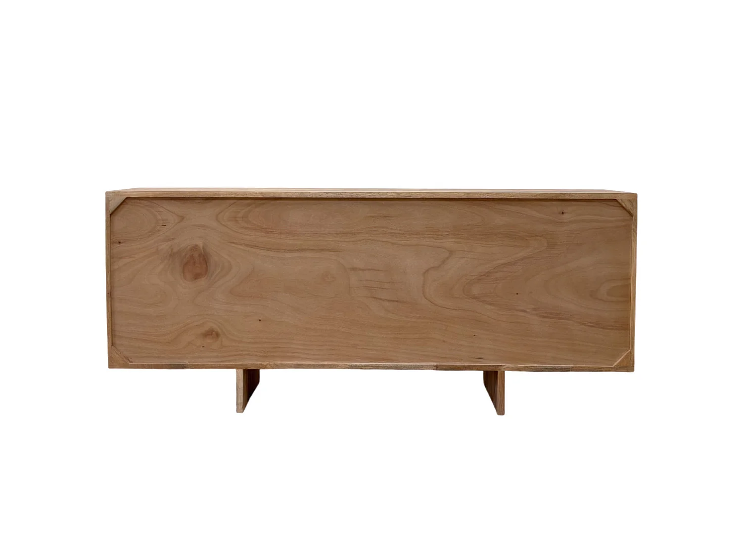 Buffet à 4 portes en bois de manguer masif naturel avec pieds en bois