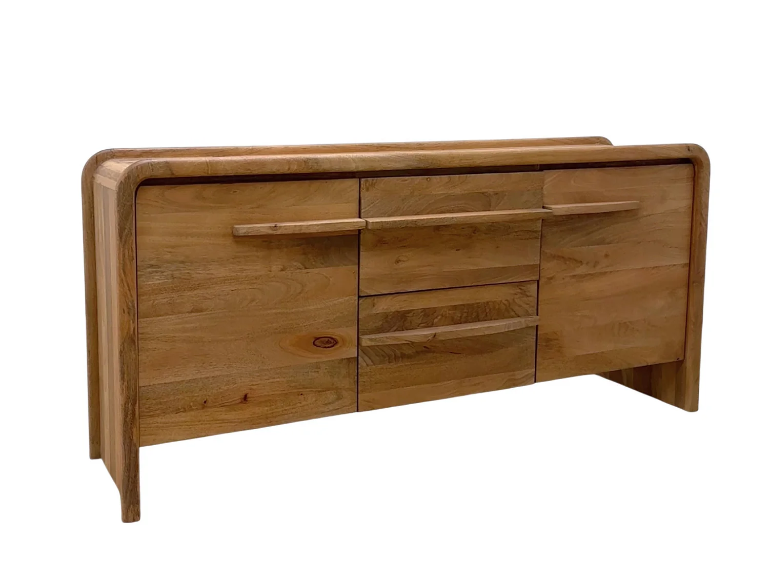 Buffet à 2 portes et 2 tiroirs en bois de manguer masif