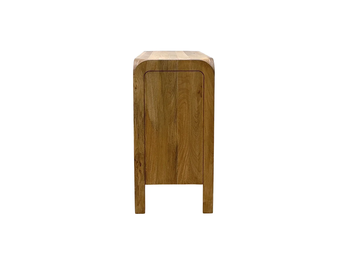Buffet à 2 portes en bois de manguer masif naturel avec pieds en bois