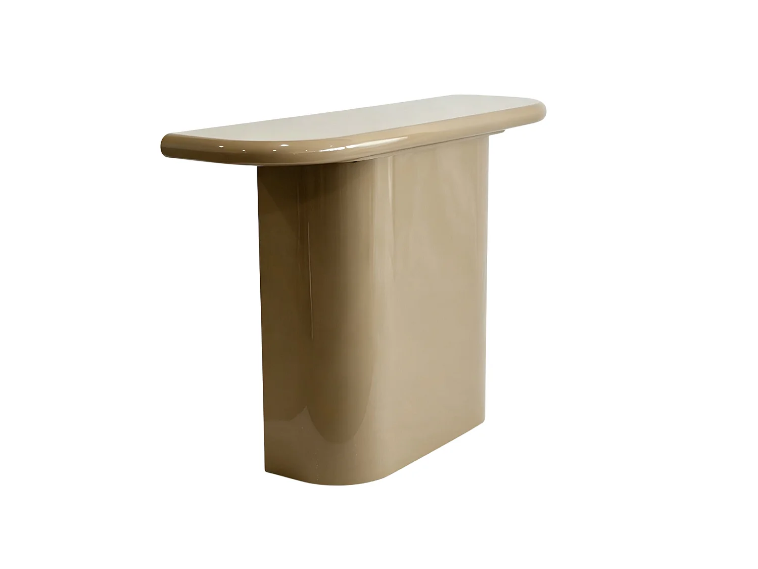 Mesa de apoio em MDF lacada na cor cinza-escuro brilhante