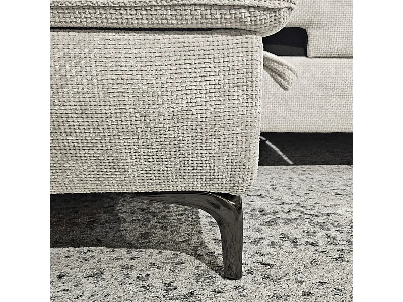 Canapé d'angle gauche convertible en tissu doux gris clair - JULIO