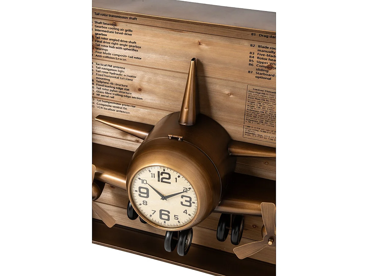 Horloge Murale Triptyque "Dagny" 225cm Doré
