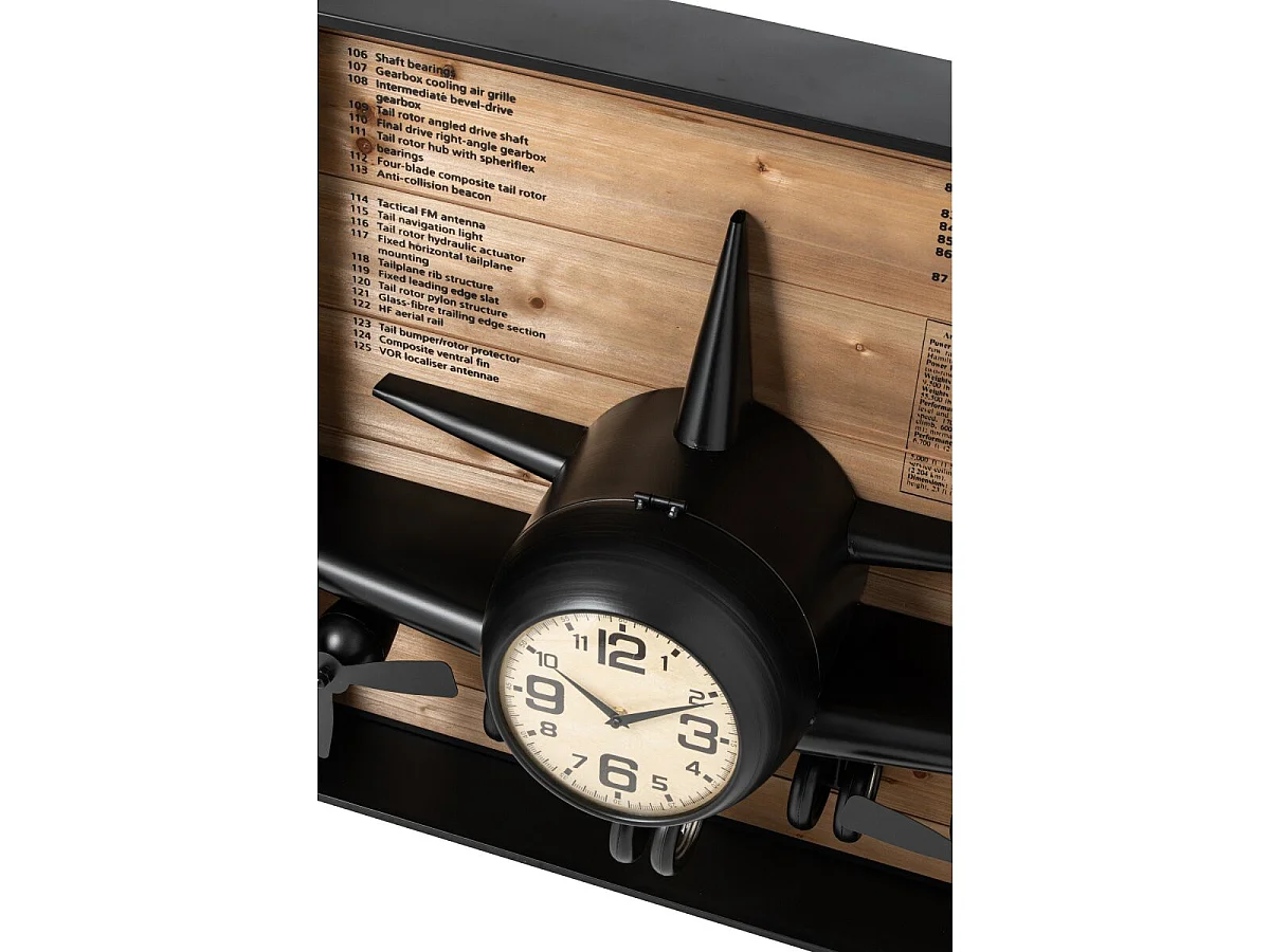 Horloge Murale Triptyque "Dagny" 225cm Noir