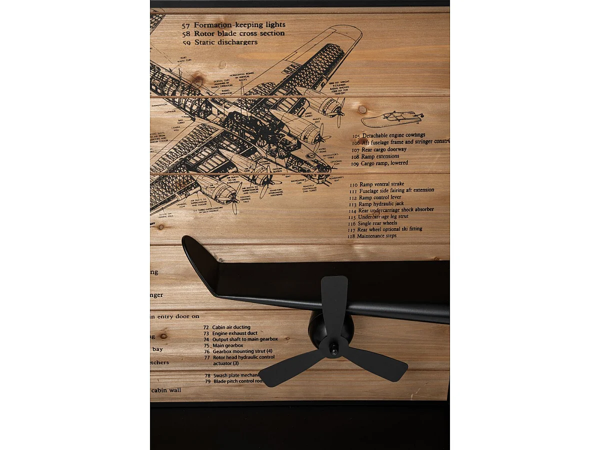 Horloge Murale Triptyque "Dagny" 225cm Noir