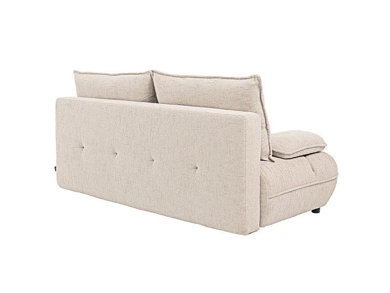 Canapé droit convertible 3p tissu beige accoudoirs amovibles – RAMONA