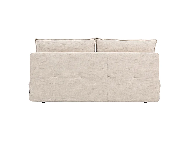 Canapé droit convertible 3p tissu beige accoudoirs amovibles – RAMONA