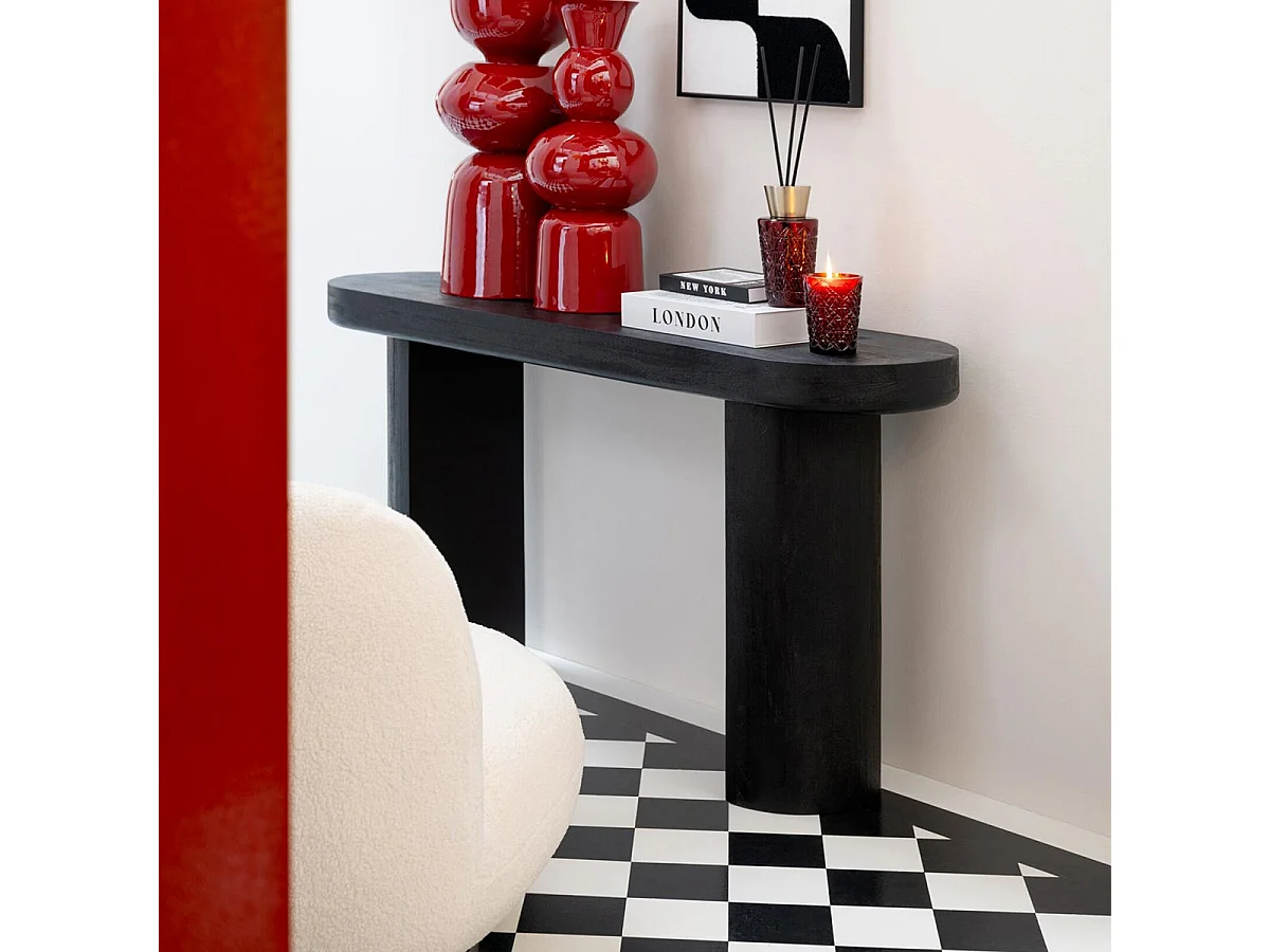 Console Ovale en Bois "Hilde" 152cm Noir