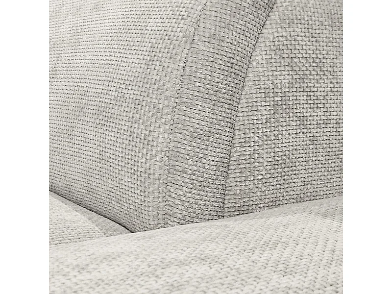 Canapé d'angle droit convertible en tissu doux gris clair - JULIO