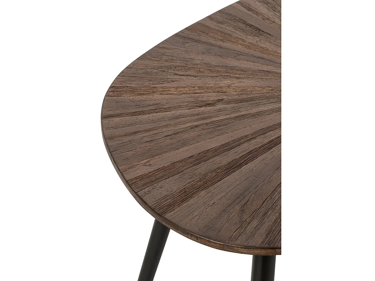 Lot de 3 Tables Basses en Bois "Ray" 62cm Marron