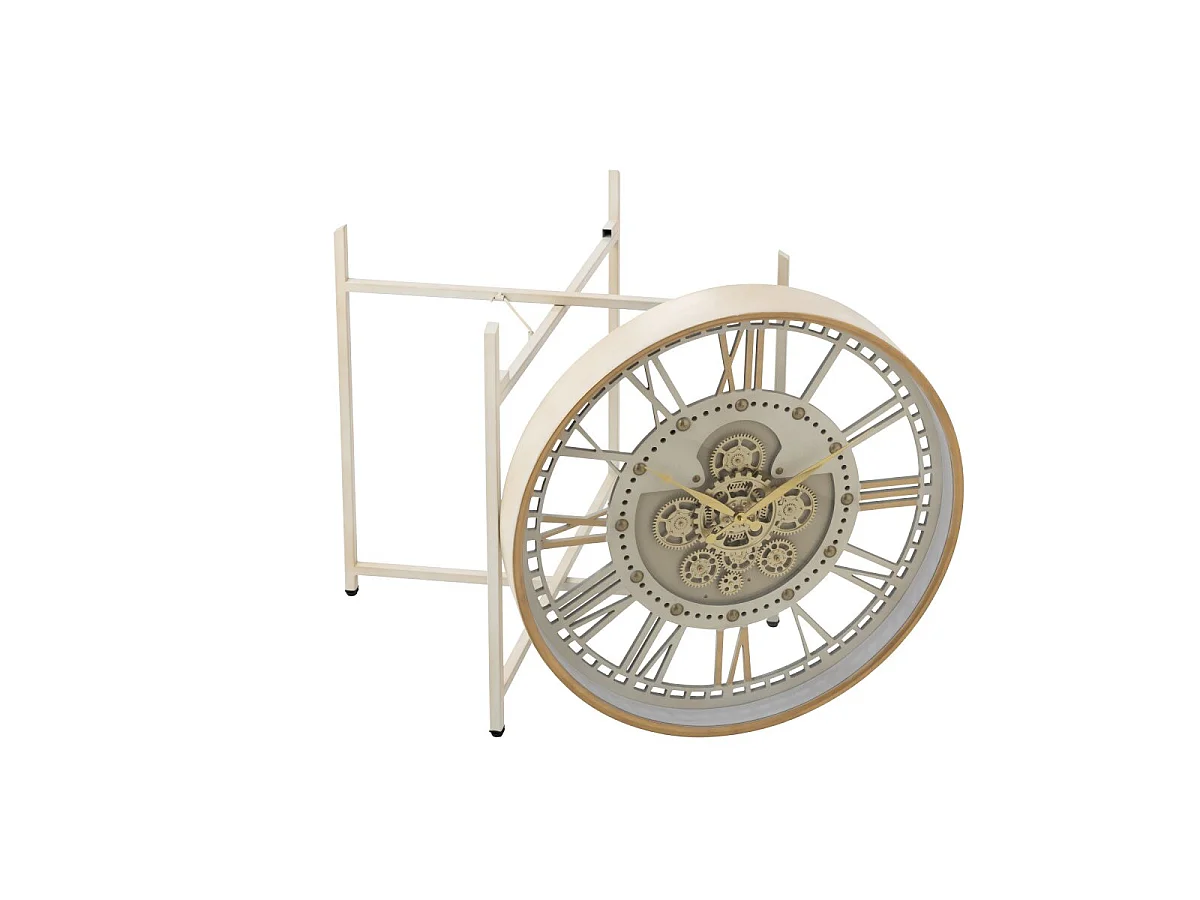 Table Basse Horloge "Brice" 64cm Blanc