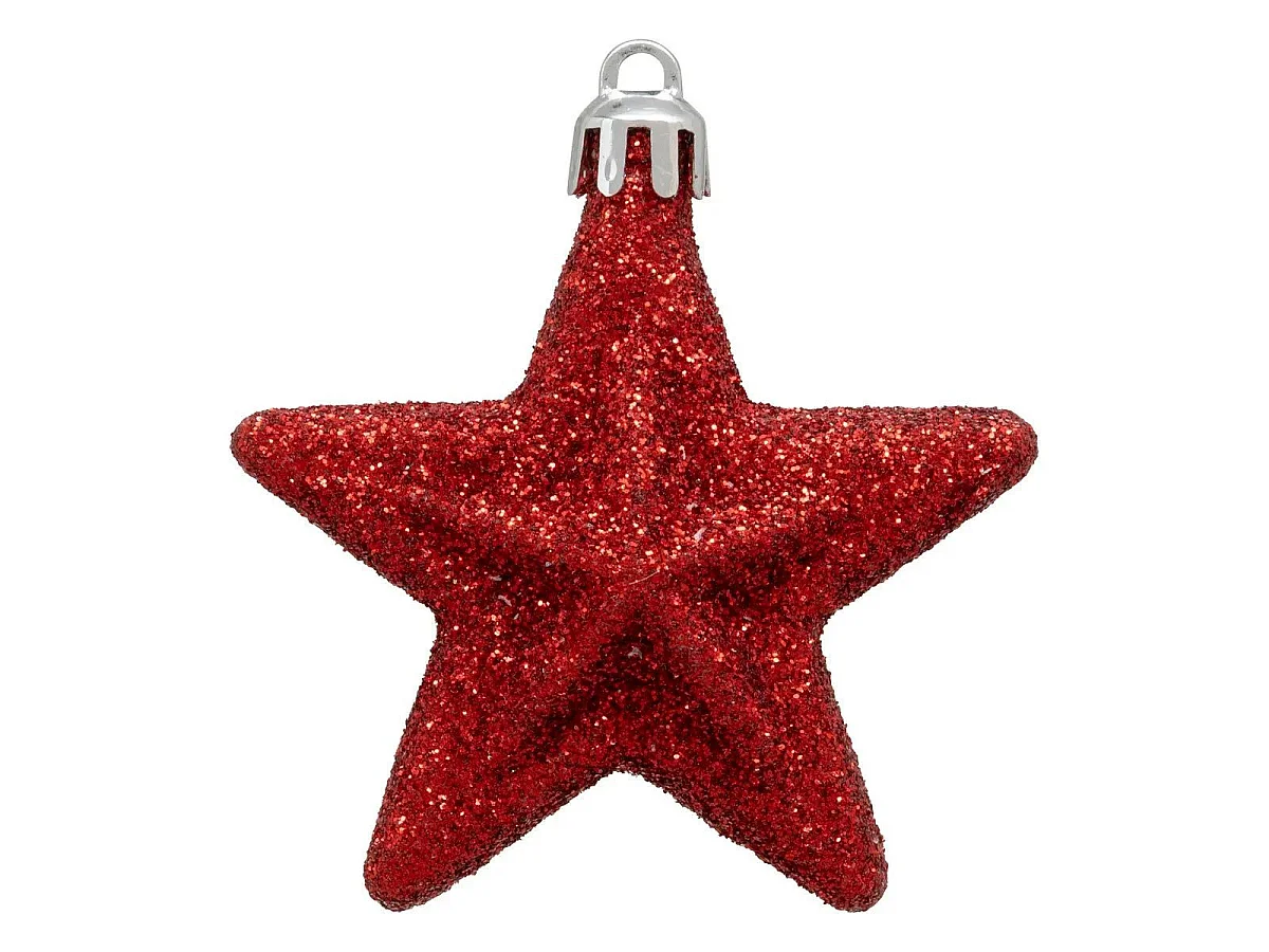 Sujet de Noël 6 Pièces "Christmas Country" 6cm Rouge & Blanc