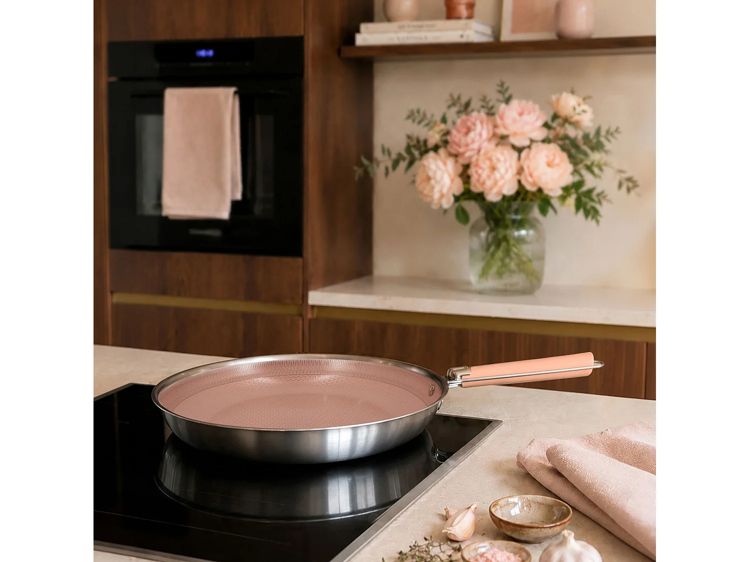 Menastyl - Poele Aglae 30cm En Acier Inoxydable Rose