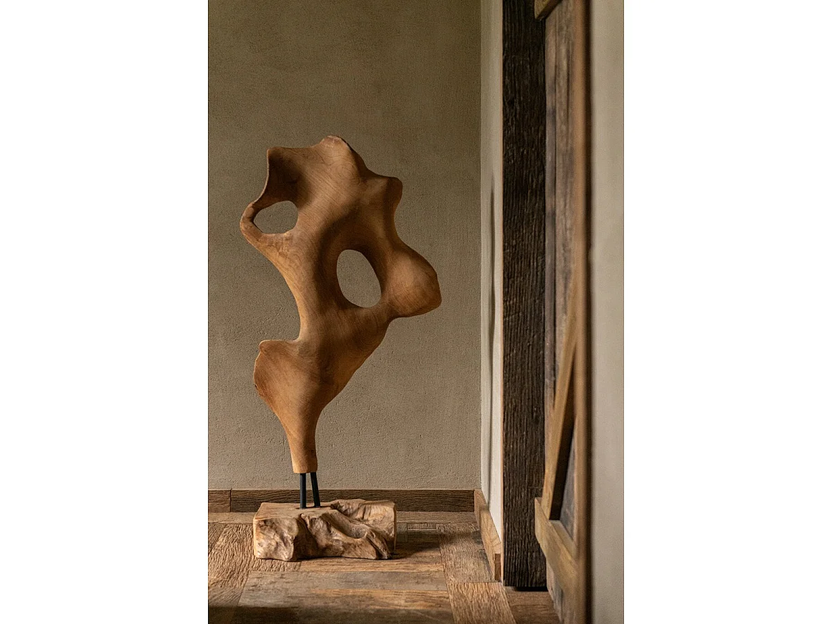Sculpture Déco en Bois "Kaya" 85cm Naturel
