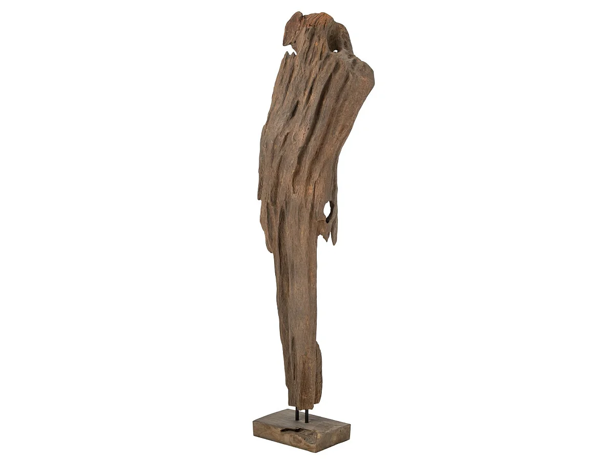 Sculpture Déco Abstraite en Bois "Mira" 183cm Marron