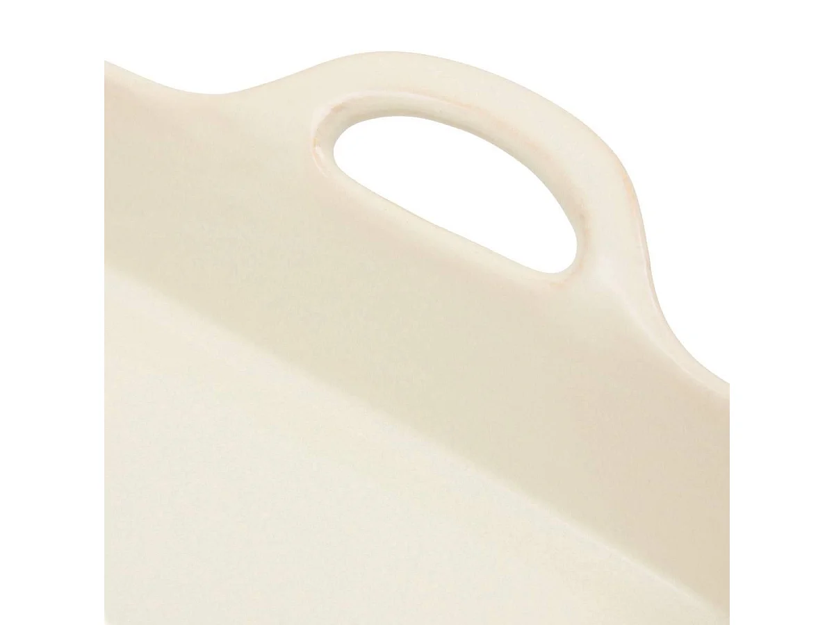 Plat à Four Carré en Grès "Terre Inconnue" 31cm Beige