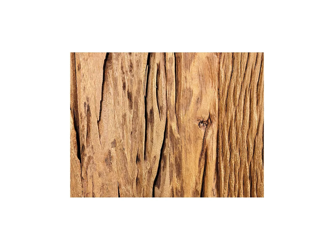 Buffet RAFTA 150 cm en bois massif de teck et manguier – 2 puertas, 3 cajones y estructura negra