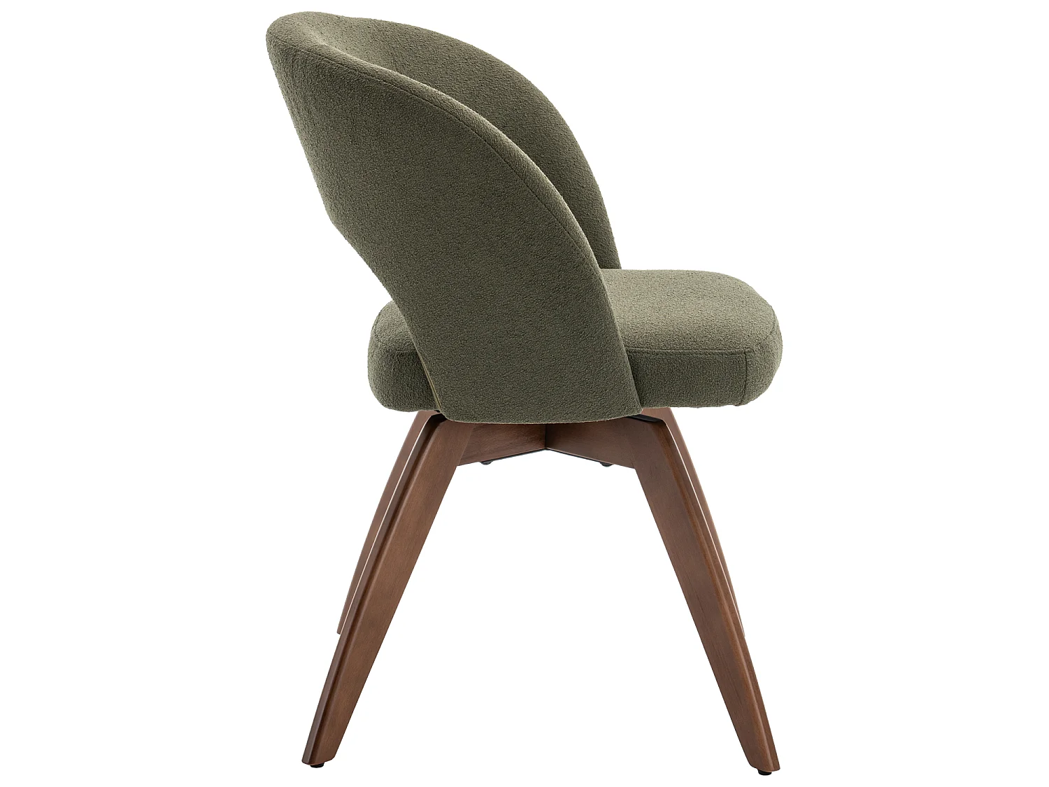 Lot de 2 chaises en bois foncé et tissu boucle vert kaki HOLLY - HAPPY GARDEN