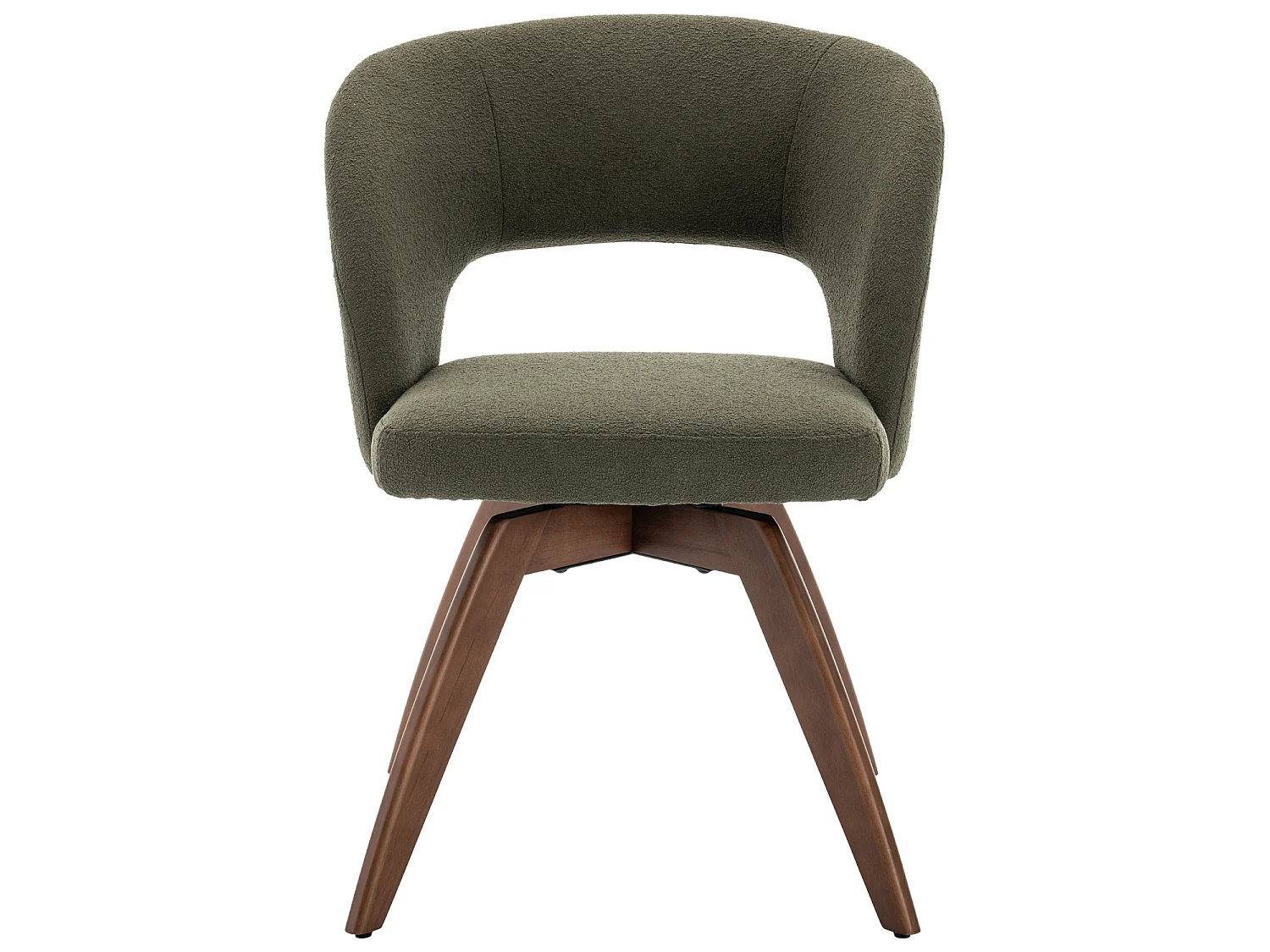 Lot de 2 chaises en bois foncé et tissu boucle vert kaki HOLLY - HAPPY GARDEN
