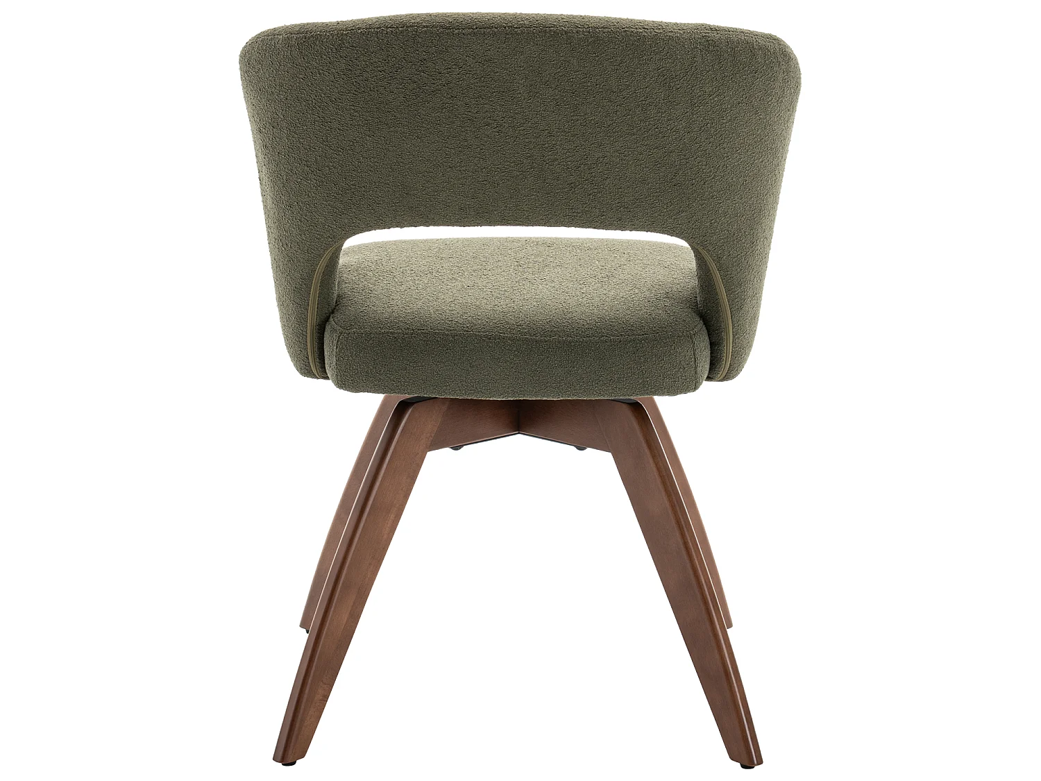 Lot de 2 chaises en bois foncé et tissu boucle vert kaki HOLLY - HAPPY GARDEN