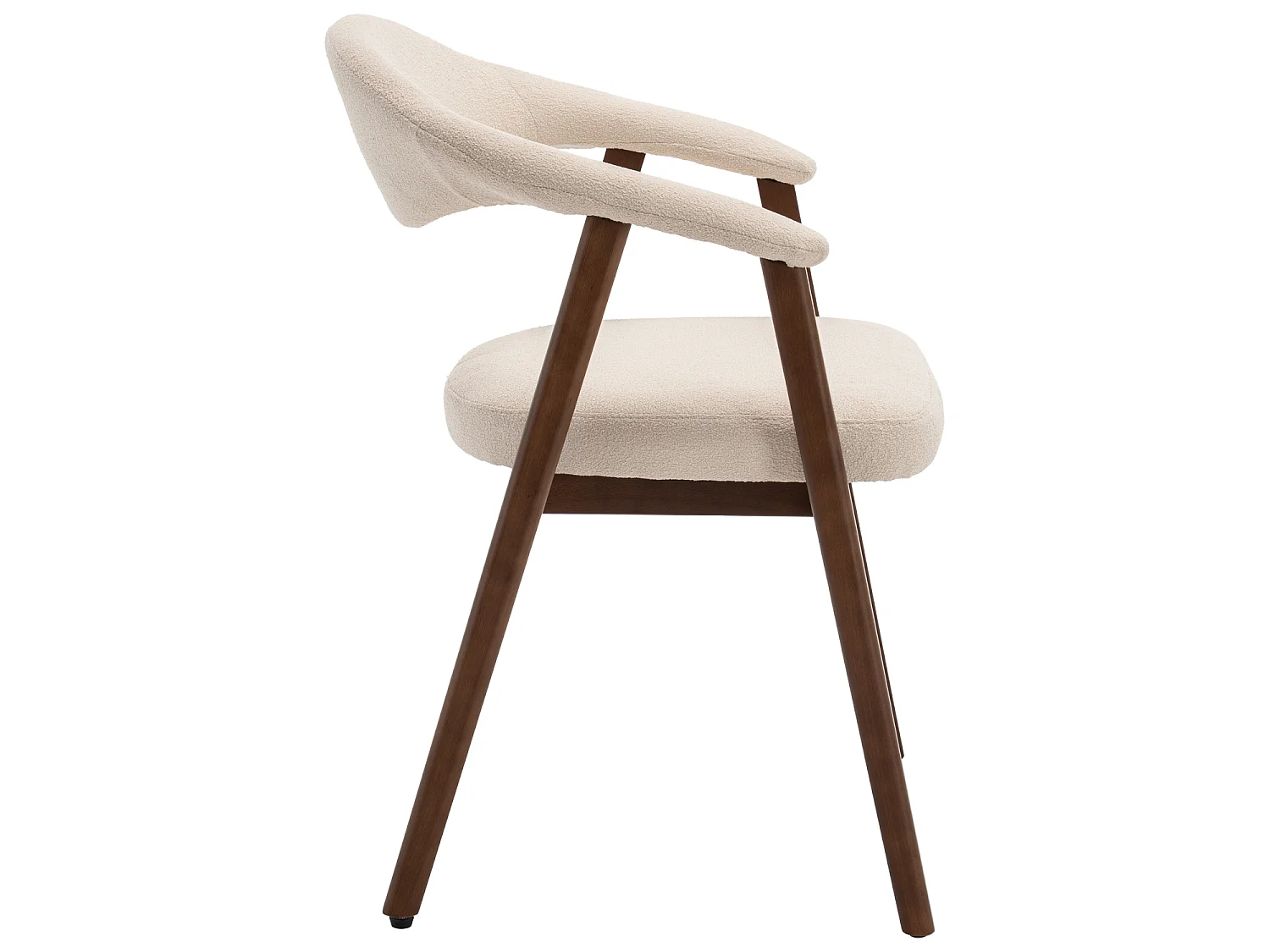 Lot de 2 chaises en bois foncé et tissu boucle beige BARBARA - HAPPY GARDEN