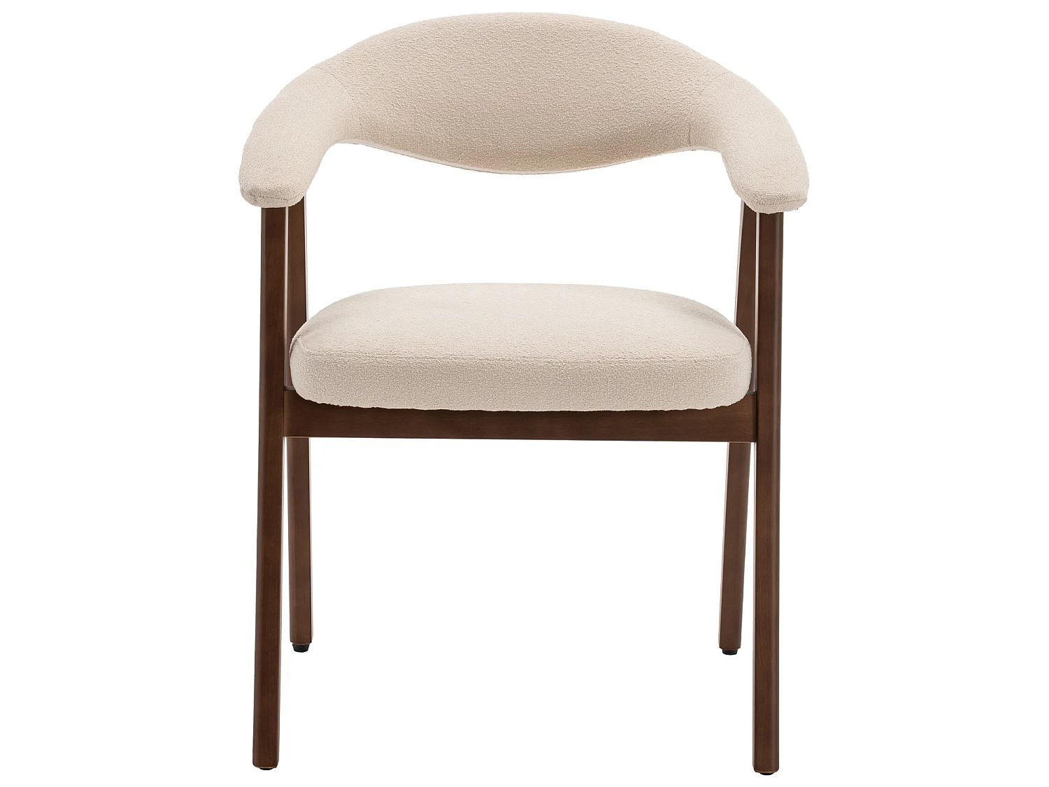 Lot de 2 chaises en bois foncé et tissu boucle beige BARBARA - HAPPY GARDEN