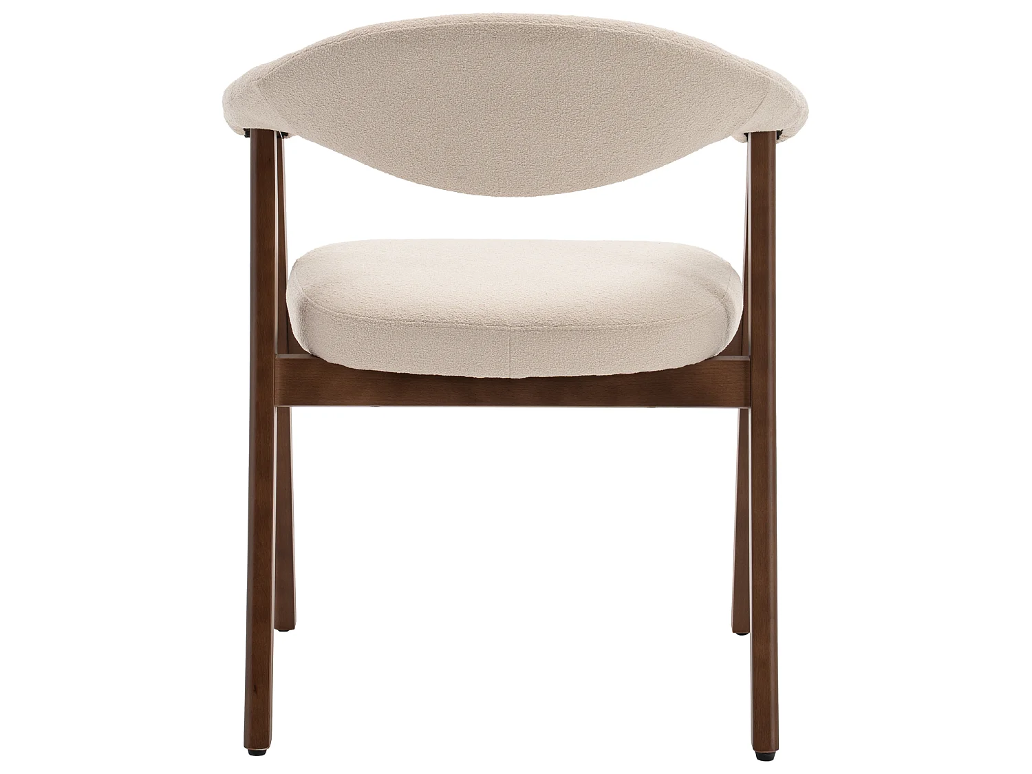 Lot de 2 chaises en bois foncé et tissu boucle beige BARBARA - HAPPY GARDEN