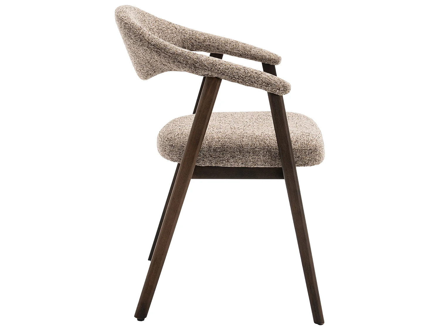 Pack de 2 sillas de madera en tono nogal oscuro y tejido jaspeado taupe BARBARA