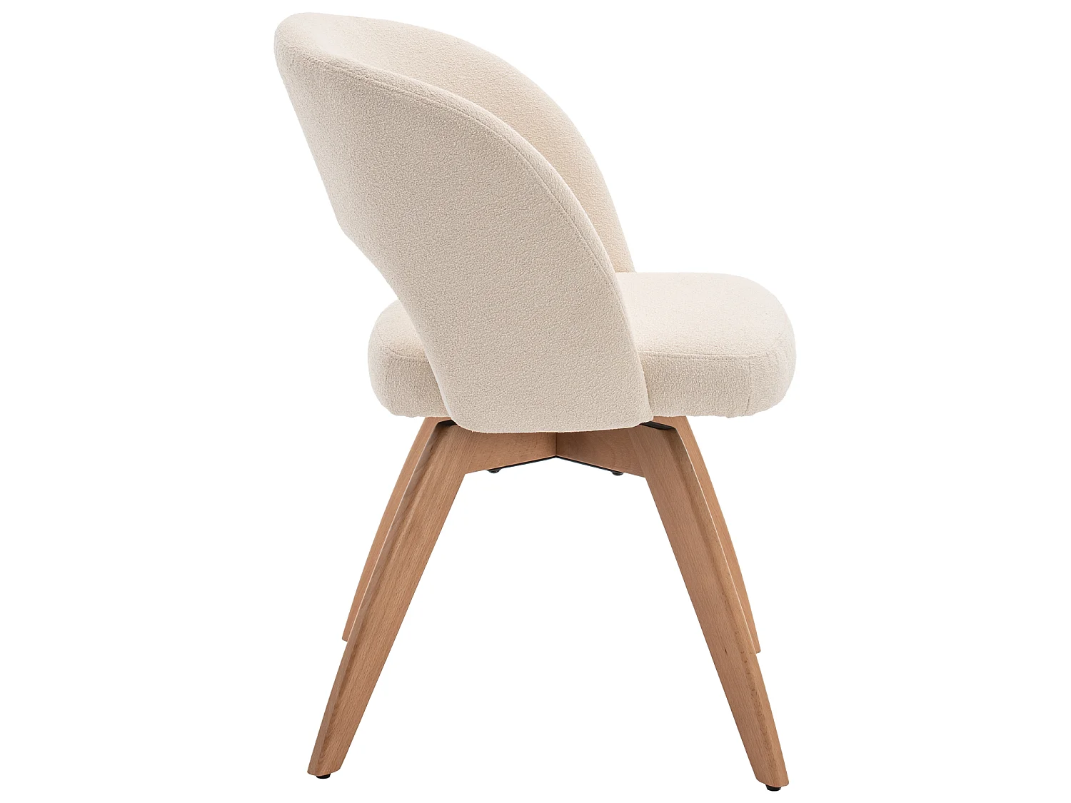 Lot de 2 chaises en bois clair et tissu boucle beige HOLLY - HAPPY GARDEN