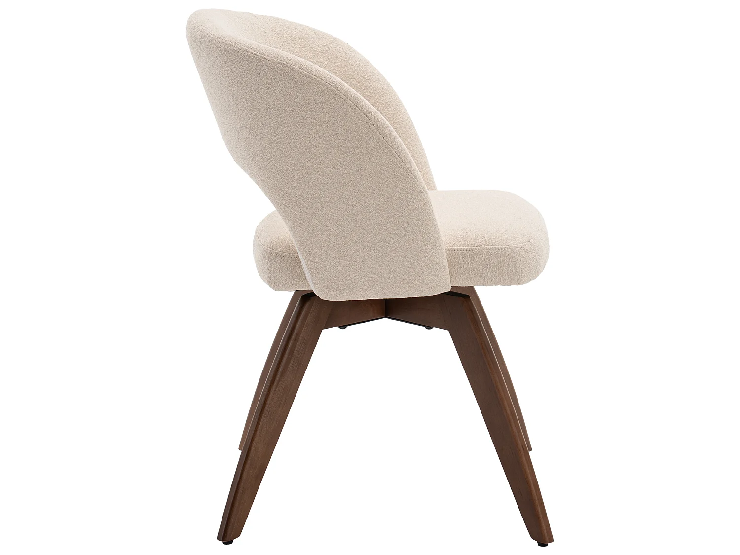 Lot de 2 chaises en bois foncé et tissu boucle beige HOLLY - HAPPY GARDEN