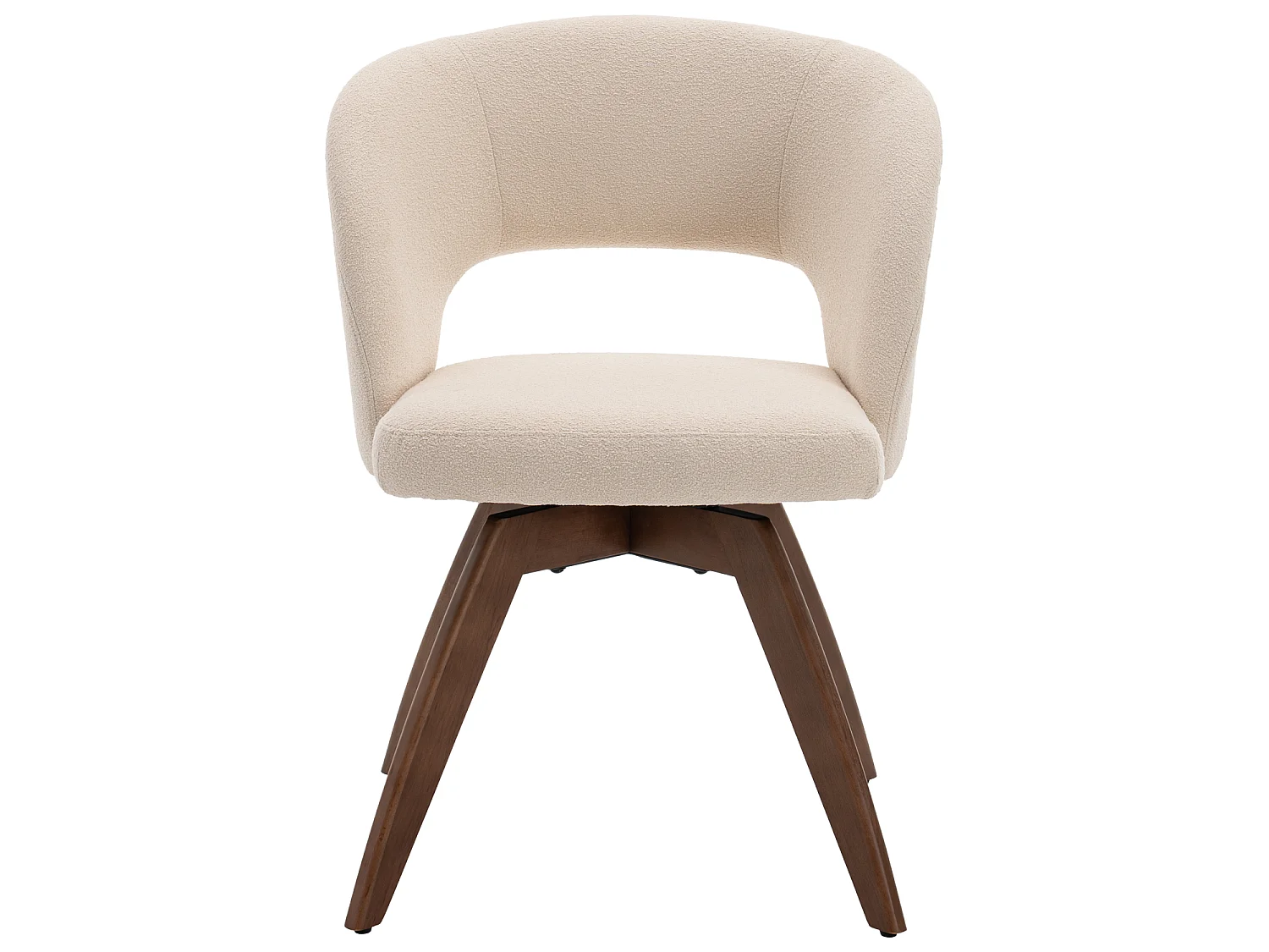 Lot de 2 chaises en bois foncé et tissu boucle beige HOLLY - HAPPY GARDEN