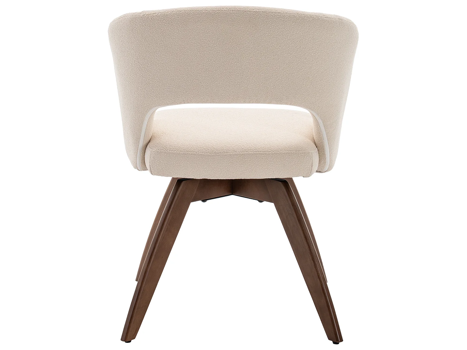 Lot de 2 chaises en bois foncé et tissu boucle beige HOLLY - HAPPY GARDEN