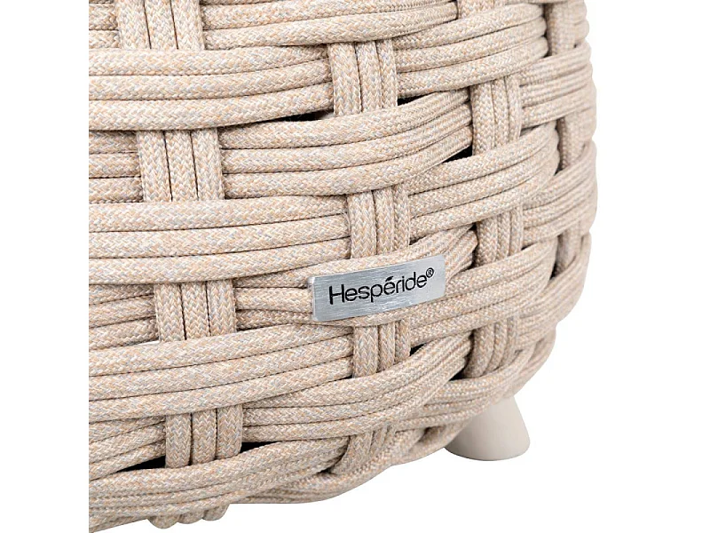 Pouf extérieur maille tressée Obbae lin Hespéride
