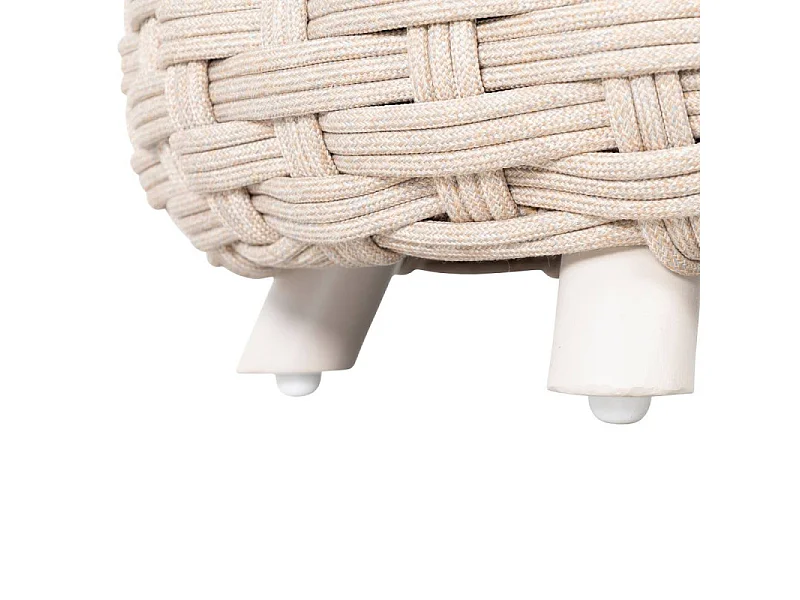 Pouf extérieur maille tressée Obbae lin Hespéride