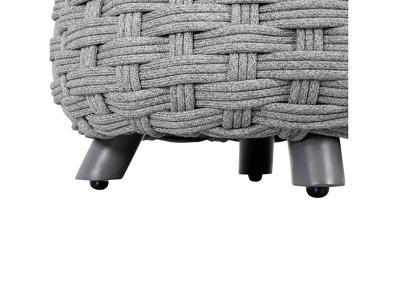 Pouf extérieur maille tressée Obbae graphite Hespéride