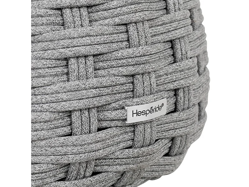 Pouf extérieur maille tressée Obbae graphite Hespéride