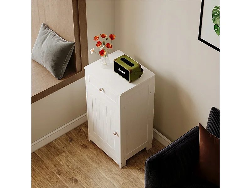 Komoda biała do biura salonu regał szafka z drzwiczkami szuflada loft 76 cm