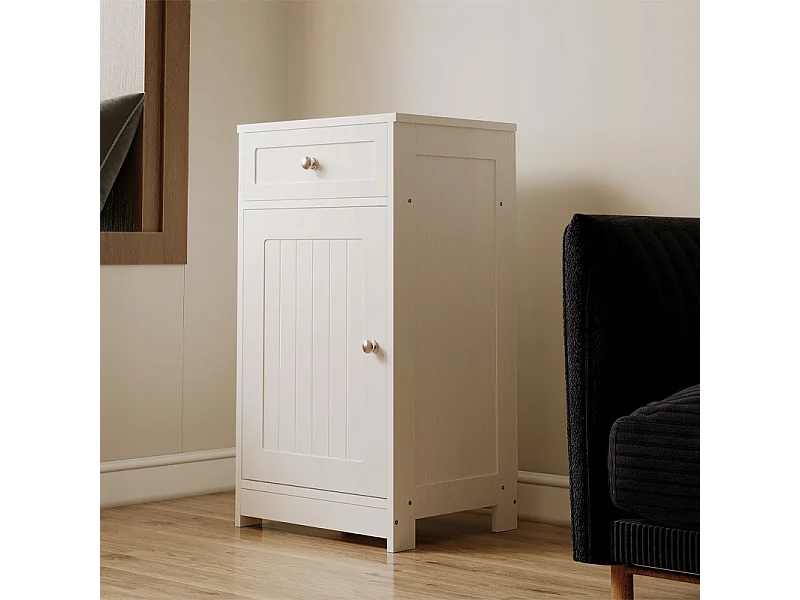 Komoda biała do biura salonu regał szafka z drzwiczkami szuflada loft 76 cm