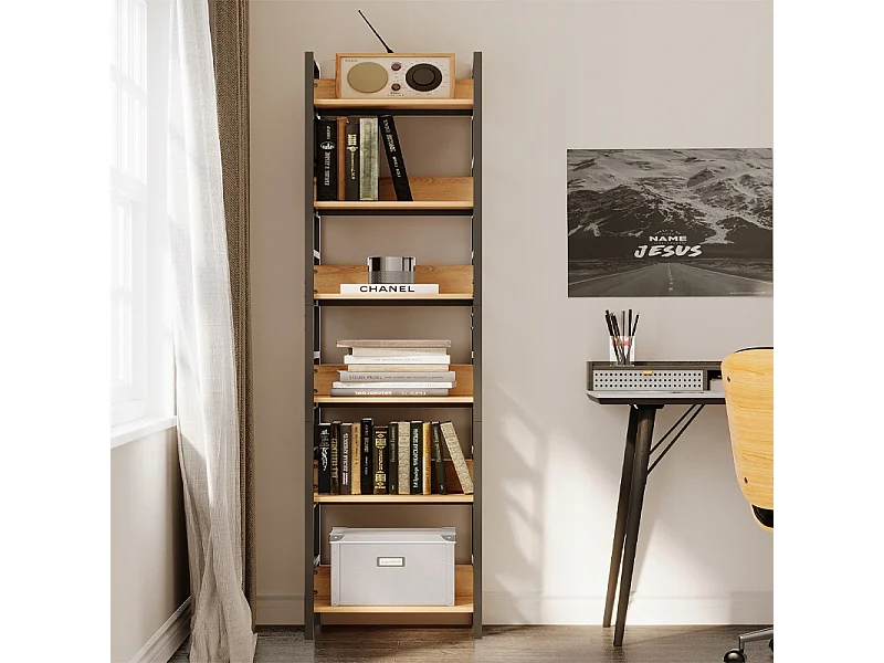 Regał na książki segregatory wysoki szafka loft metalowa industrialny 175cm