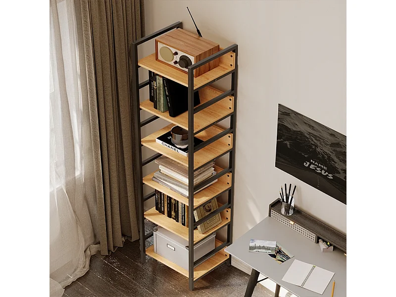 Regał na książki segregatory wysoki szafka loft metalowa industrialny 175cm