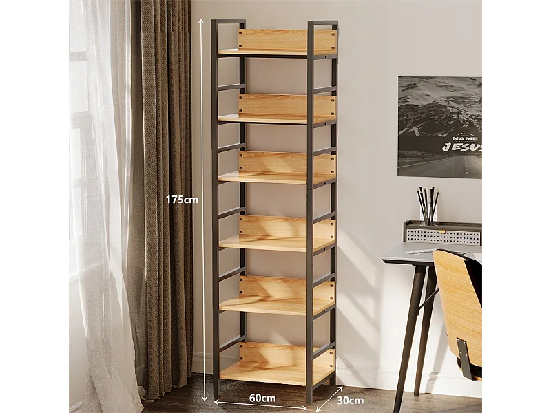 Regał na książki segregatory wysoki szafka loft metalowa industrialny 175cm