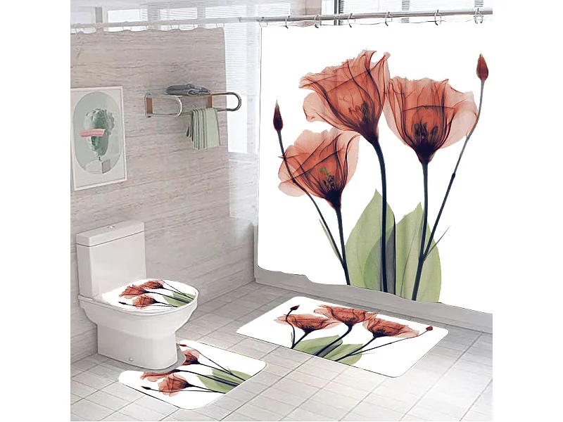 Rideau de douche de séparation imperméable et résistant à l'humidité 180*180 cm, rouge